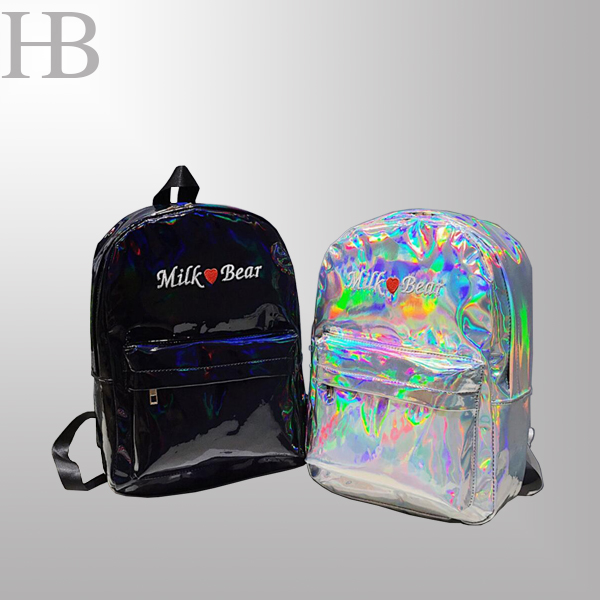 Laser PU leather backpack