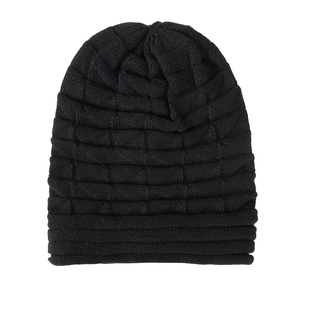 Casual Knitting Wool Beanie Hat Winter Warm Velvet Hat Outdoor Mens Fashion Beanie Cap Korean Style Caps