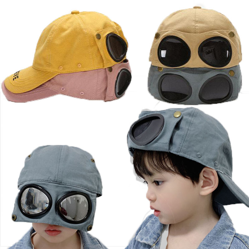 Kids Winter Thermal Windproof Cap, Children Winter Trapper Hats Fashion with Glasses, Detachable Mask Ear Warm Lei Feng Cap Full Face Neck Windproof Snowproof Bomber Hats for Hiking, Skiing