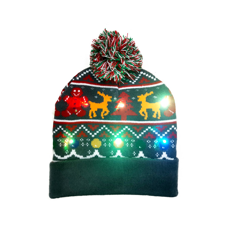 LED Light Up Hat Beanie Knit Cap,with 6 Colorful Lights LED Xmas Christmas Hat Beanie, Unisex Winter Snow Hat Sweater Ugly Holiday Hat Party Beanie Cap