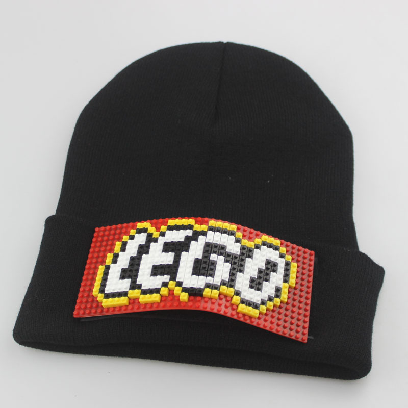 100% Acryic Lego Knitted Logo Hat For Kids
